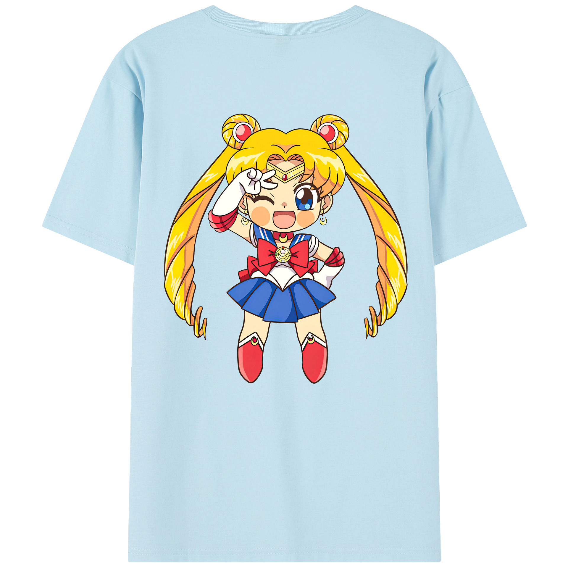 （画像用） 美少女戦士セーラームーン 月野 うさぎ つきの うさぎ Sailor Moon Tsukino Usagi 綿100％半袖Tシャツ（背面プリント）